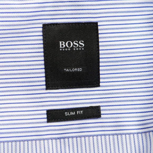 Hugo Boss Men's "T-Carl" Slim Fit Striped Long Sleeve Dress Shirt - Picture 9 of 9